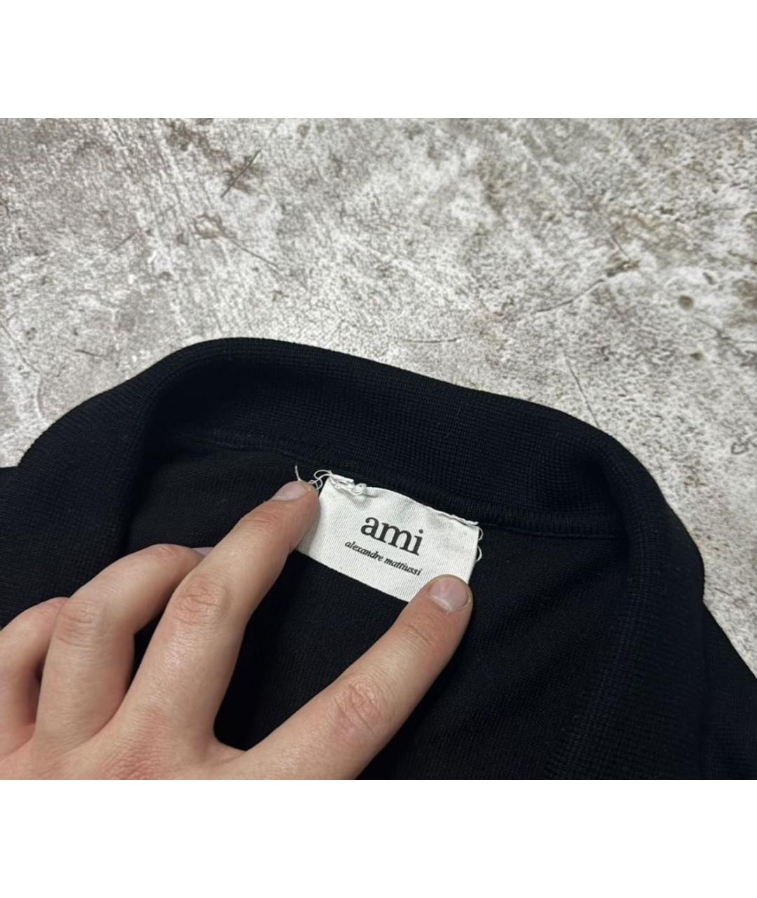 Ami Paris Черное поло с длинным рукавом, фото 4