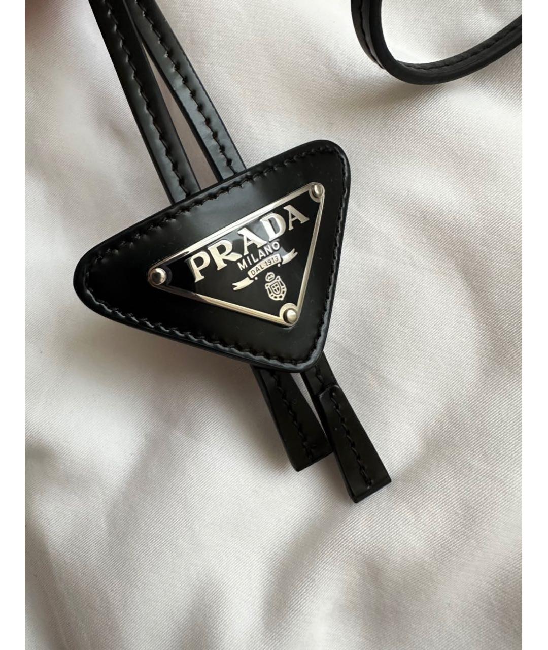 PRADA Черный кожаный галстук, фото 8