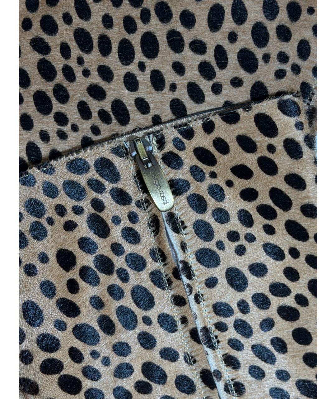 SERGIO ROSSI Бежевые кожаные сапоги, фото 6