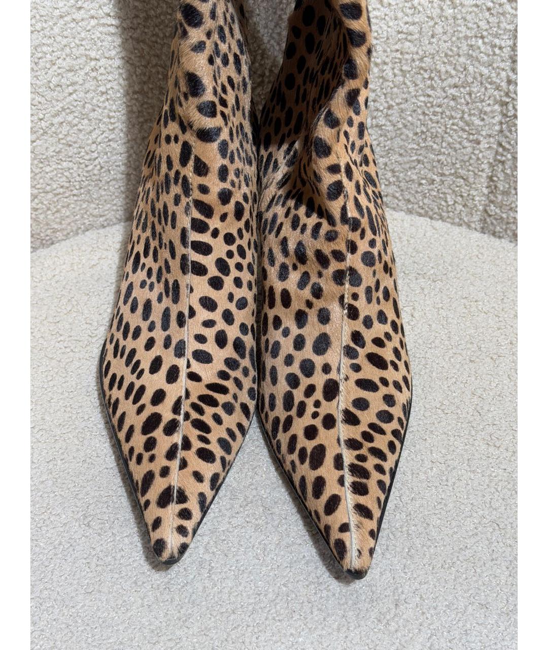 SERGIO ROSSI Бежевые кожаные сапоги, фото 3