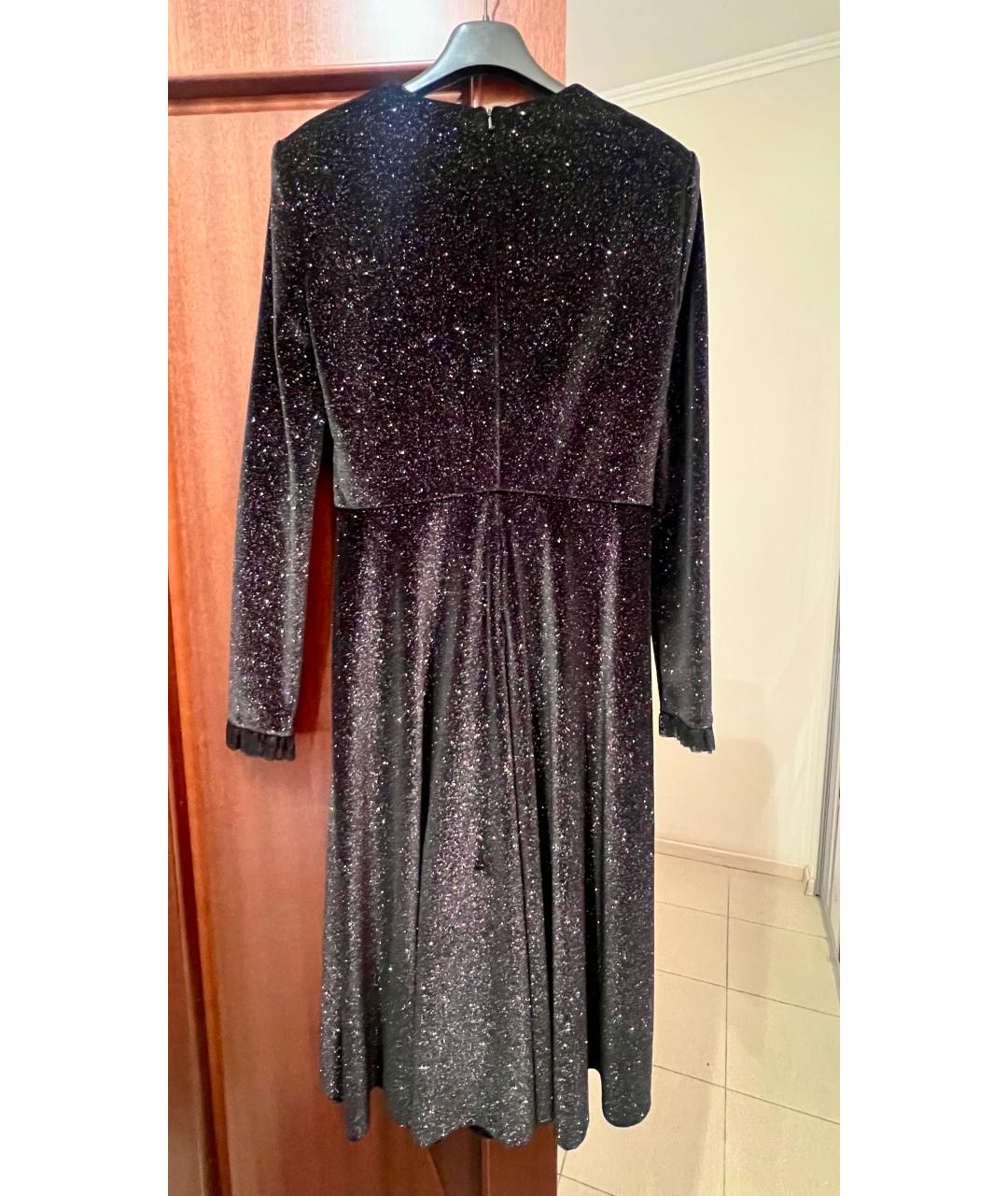 PHILOSOPHY DI LORENZO SERAFINI Черное полиэстеровое вечернее платье, фото 2