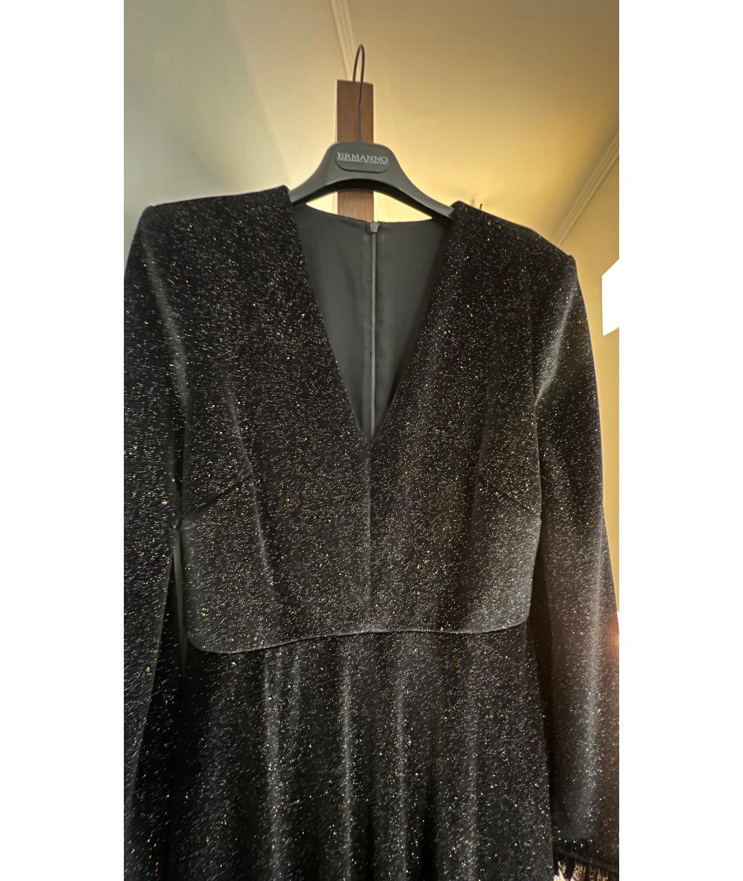 PHILOSOPHY DI LORENZO SERAFINI Черное полиэстеровое вечернее платье, фото 3