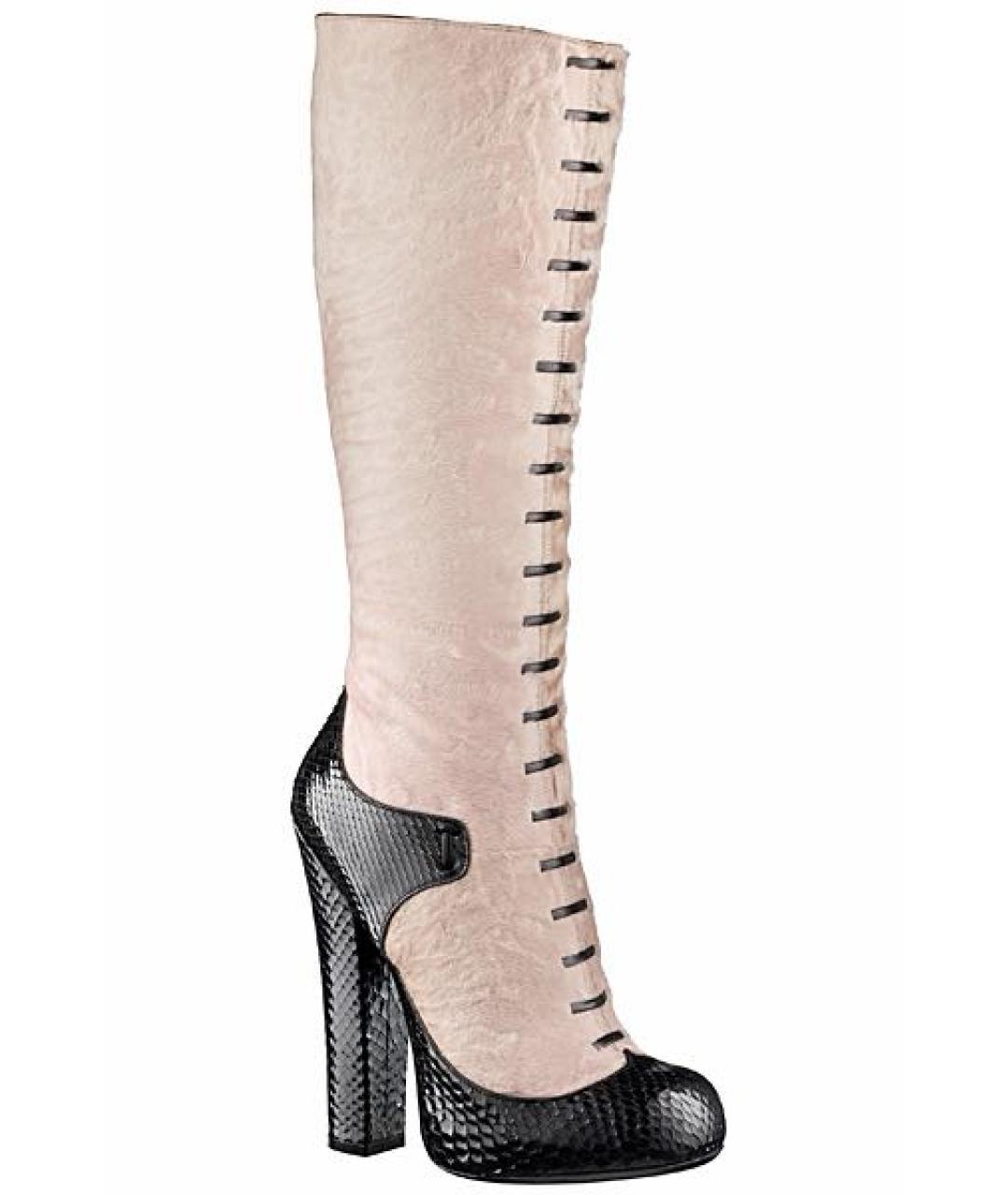 LOUIS VUITTON Бежевые сапоги из экзотической кожи, фото 1