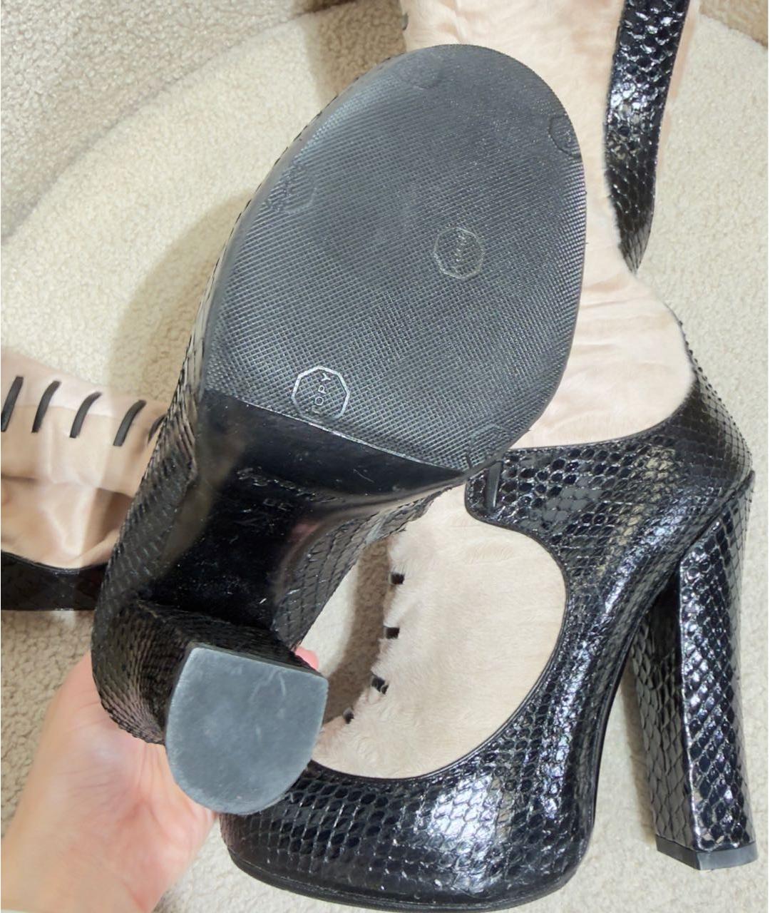 LOUIS VUITTON Бежевые сапоги из экзотической кожи, фото 8