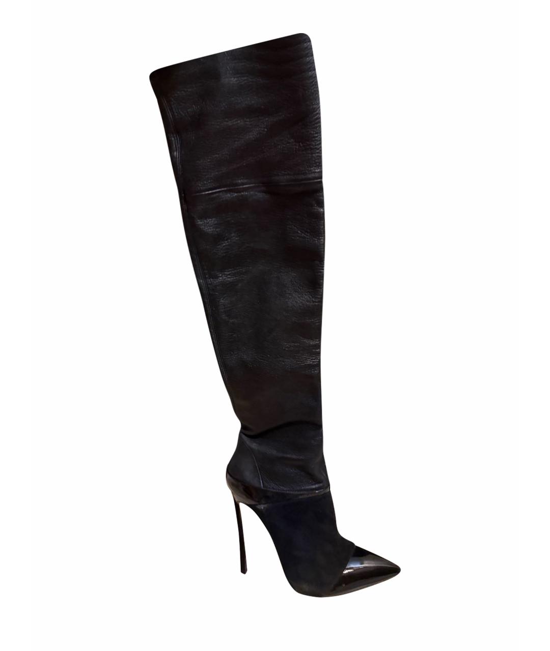 CASADEI Черные кожаные ботфорты, фото 1