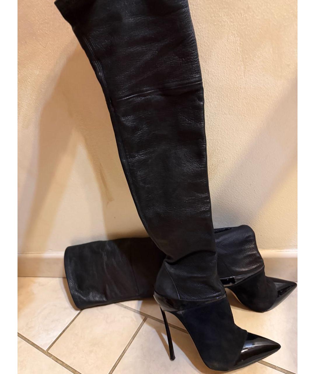 CASADEI Черные кожаные ботфорты, фото 5