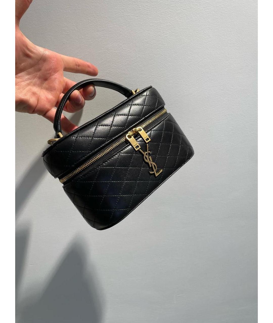 SAINT LAURENT Черная кожаная сумка через плечо, фото 3