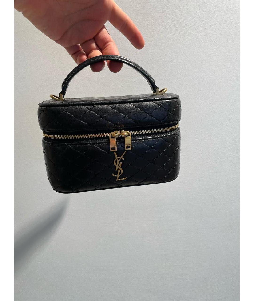 SAINT LAURENT Черная кожаная сумка через плечо, фото 6