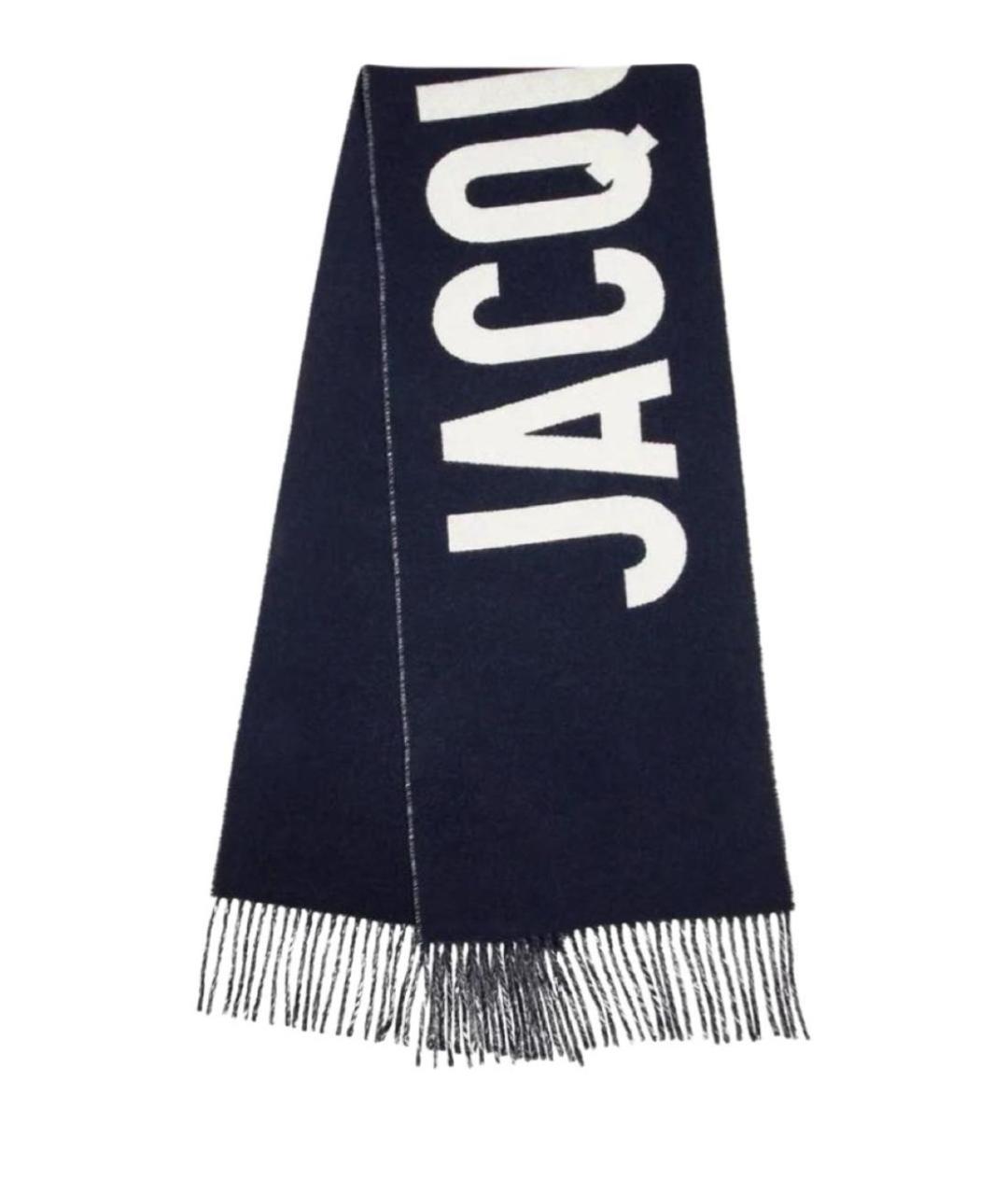 JACQUEMUS Темно-синий шерстяной шарф, фото 1