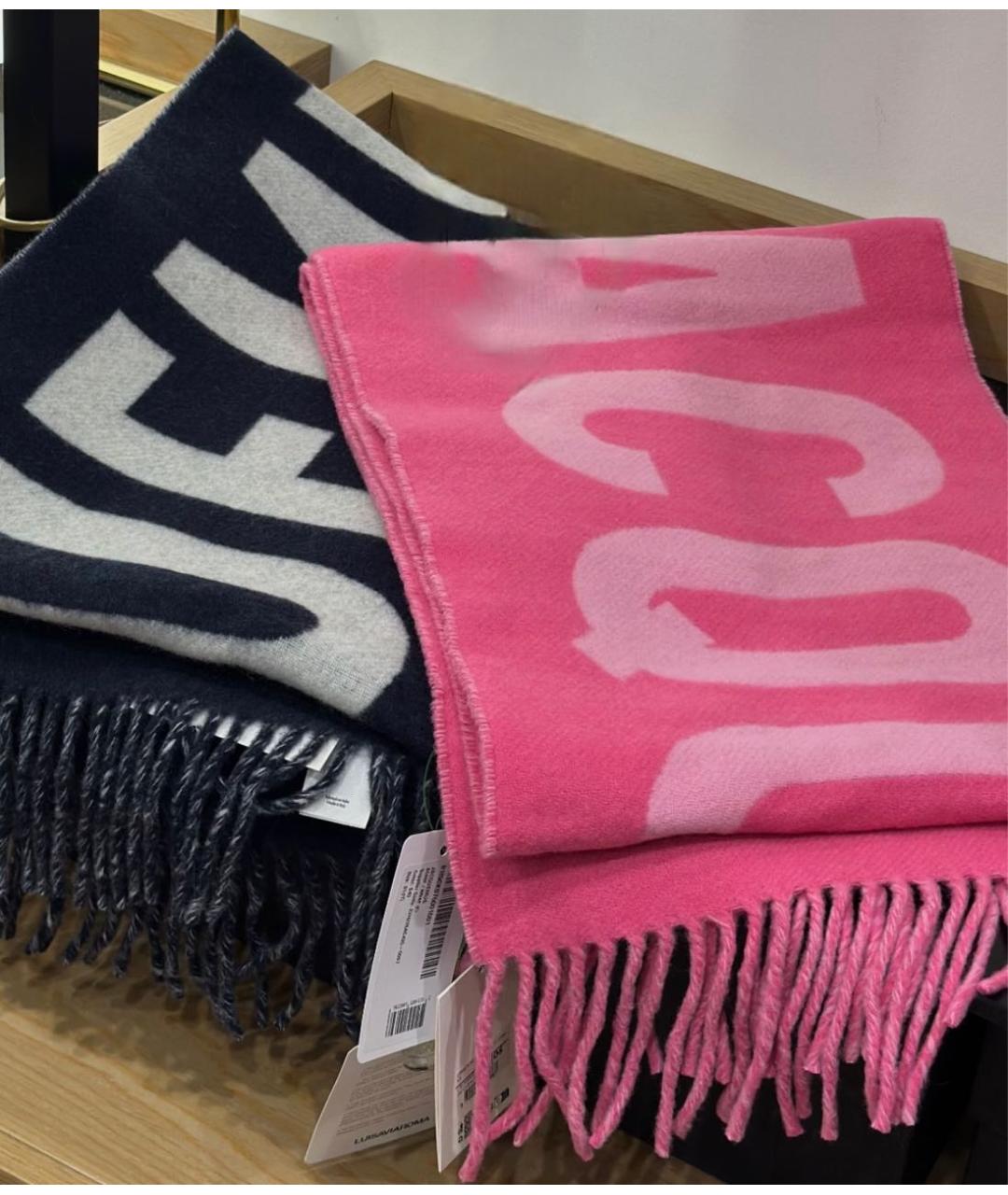 JACQUEMUS Темно-синий шерстяной шарф, фото 3