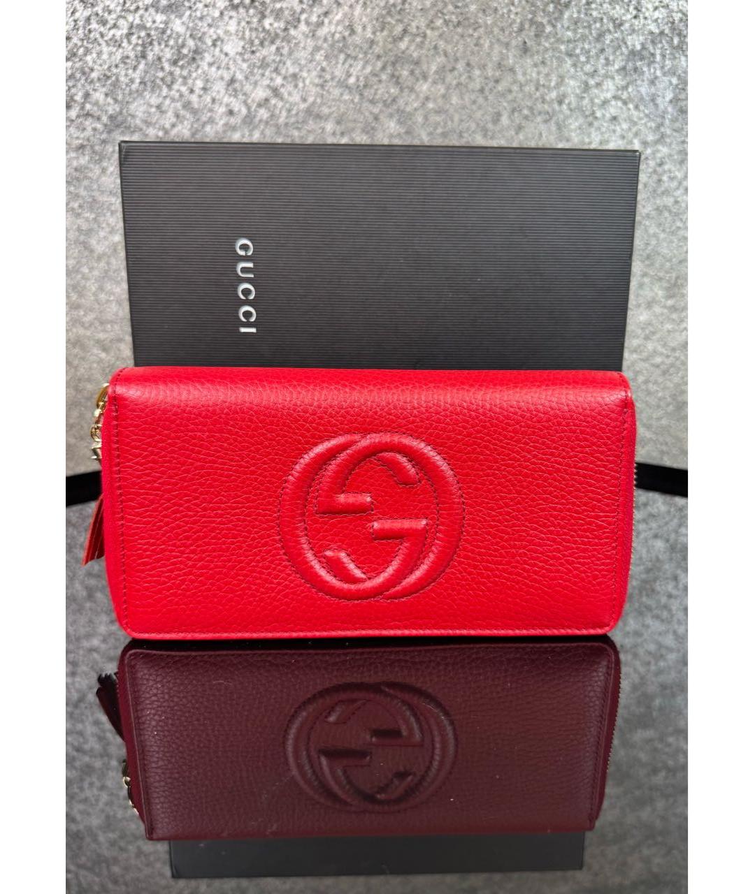 GUCCI Красный кожаный кошелек, фото 8
