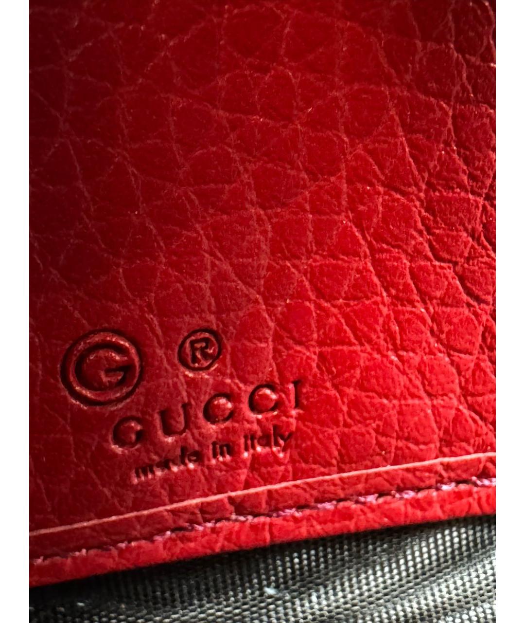 GUCCI Красный кожаный кошелек, фото 5