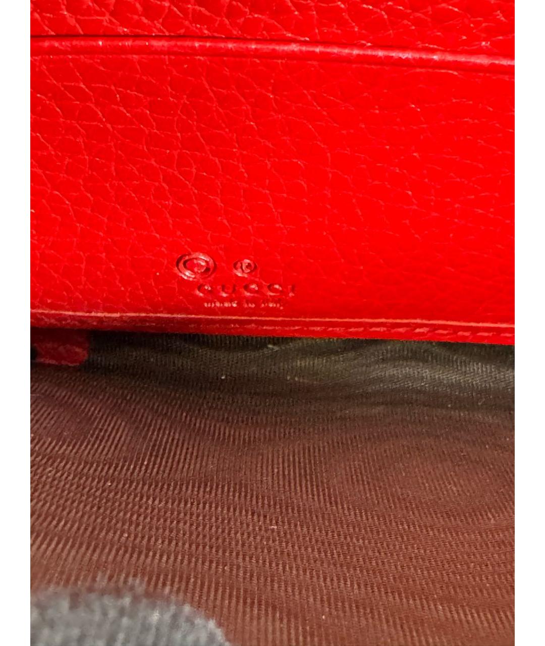 GUCCI Красный кожаный кошелек, фото 7