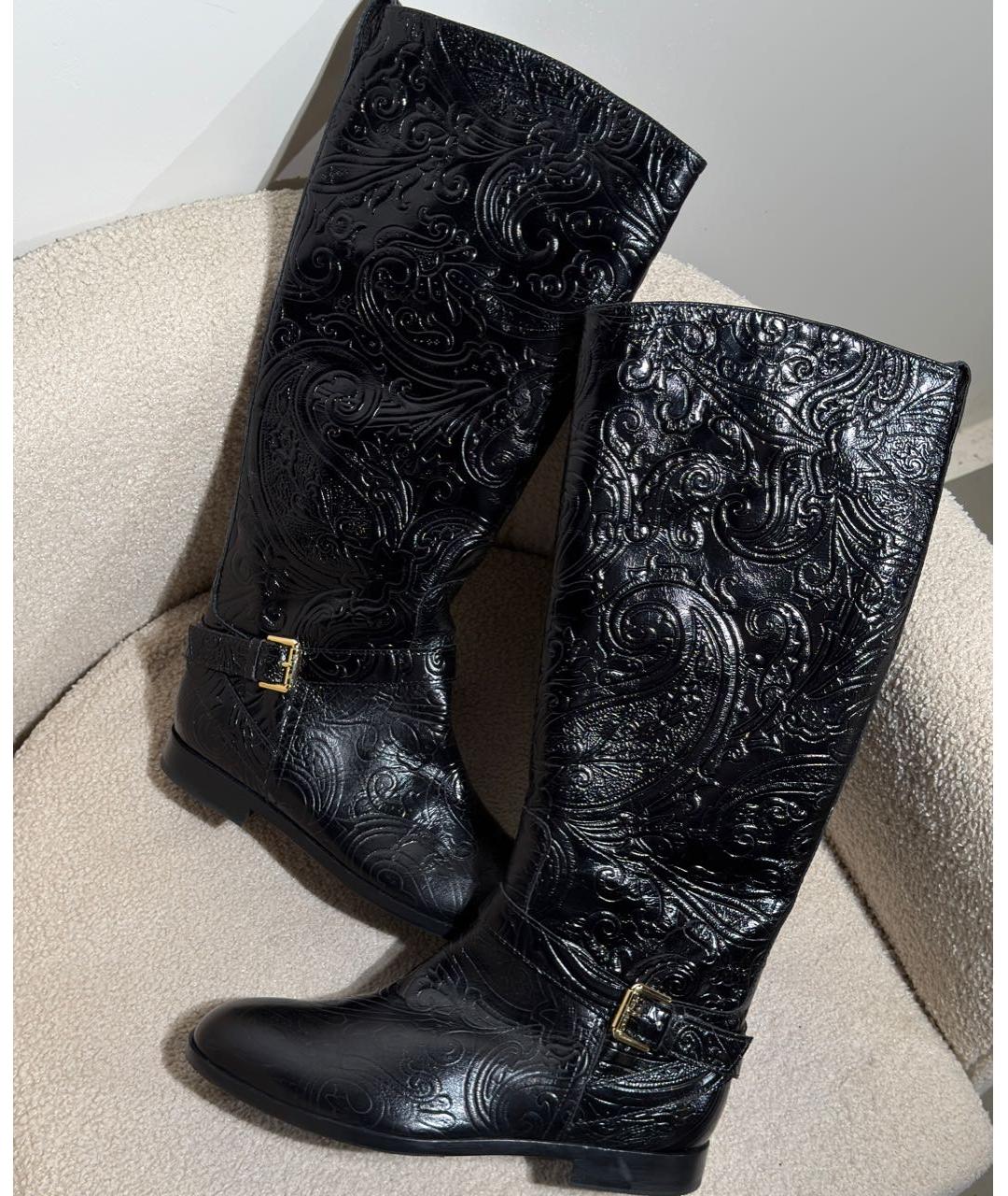 ETRO Черные кожаные сапоги, фото 2