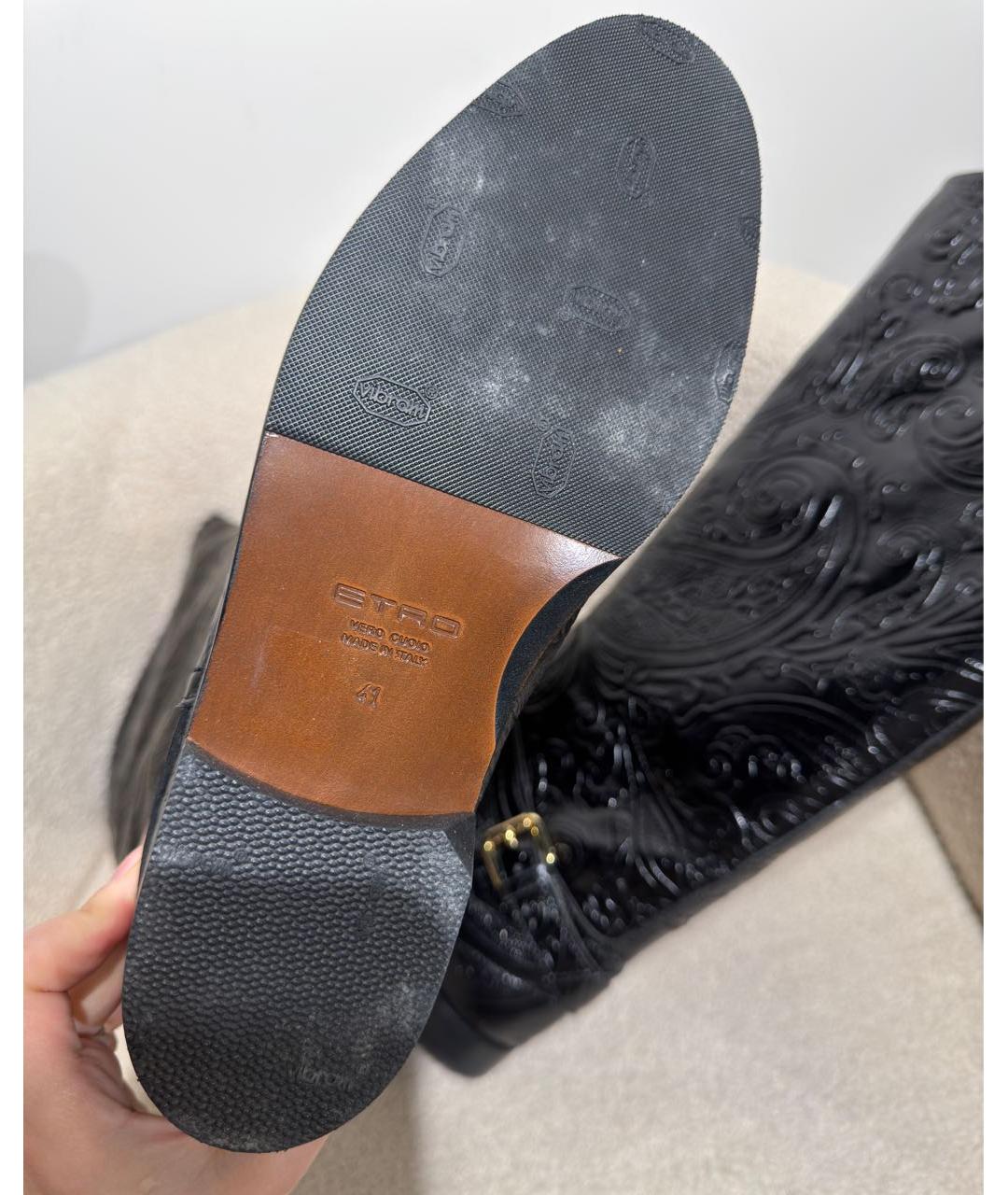 ETRO Черные кожаные сапоги, фото 7