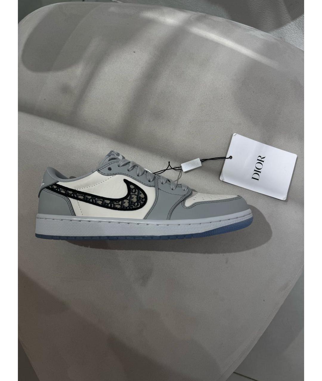 CHRISTIAN DIOR Серые кожаные низкие кроссовки / кеды, фото 5