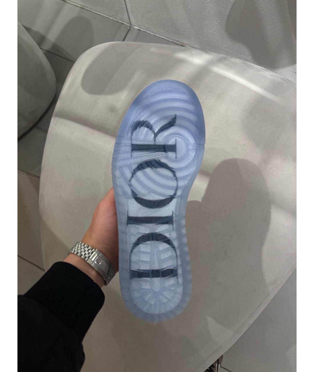 CHRISTIAN DIOR Серые кожаные низкие кроссовки / кеды, фото 3