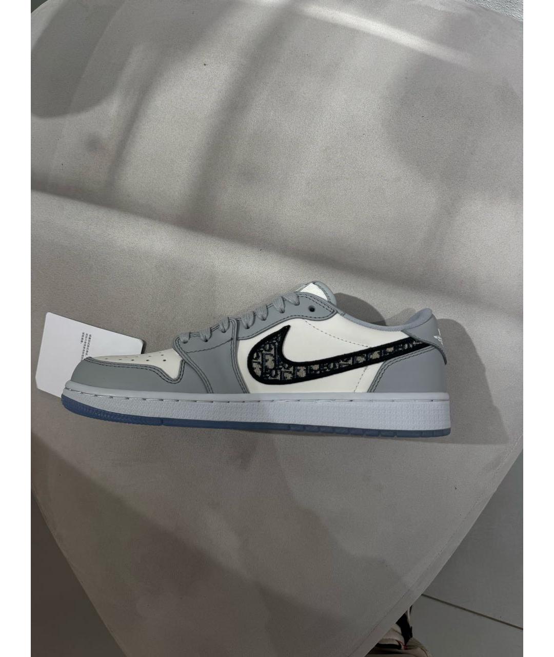 CHRISTIAN DIOR Серые кожаные низкие кроссовки / кеды, фото 4