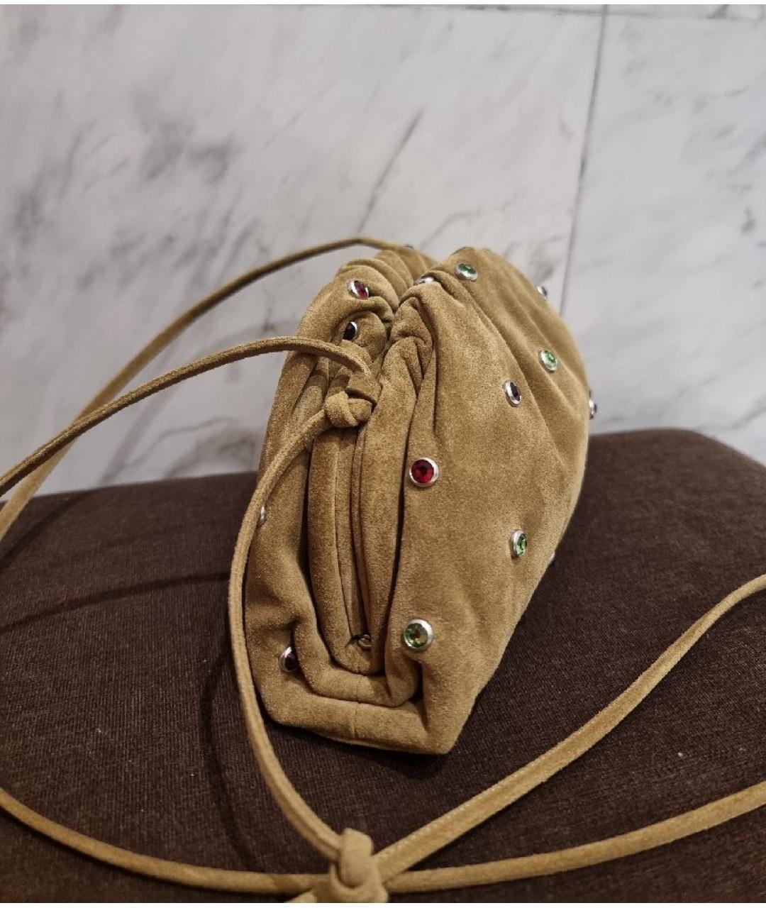 BOTTEGA VENETA Коричневая замшевая сумка через плечо, фото 2