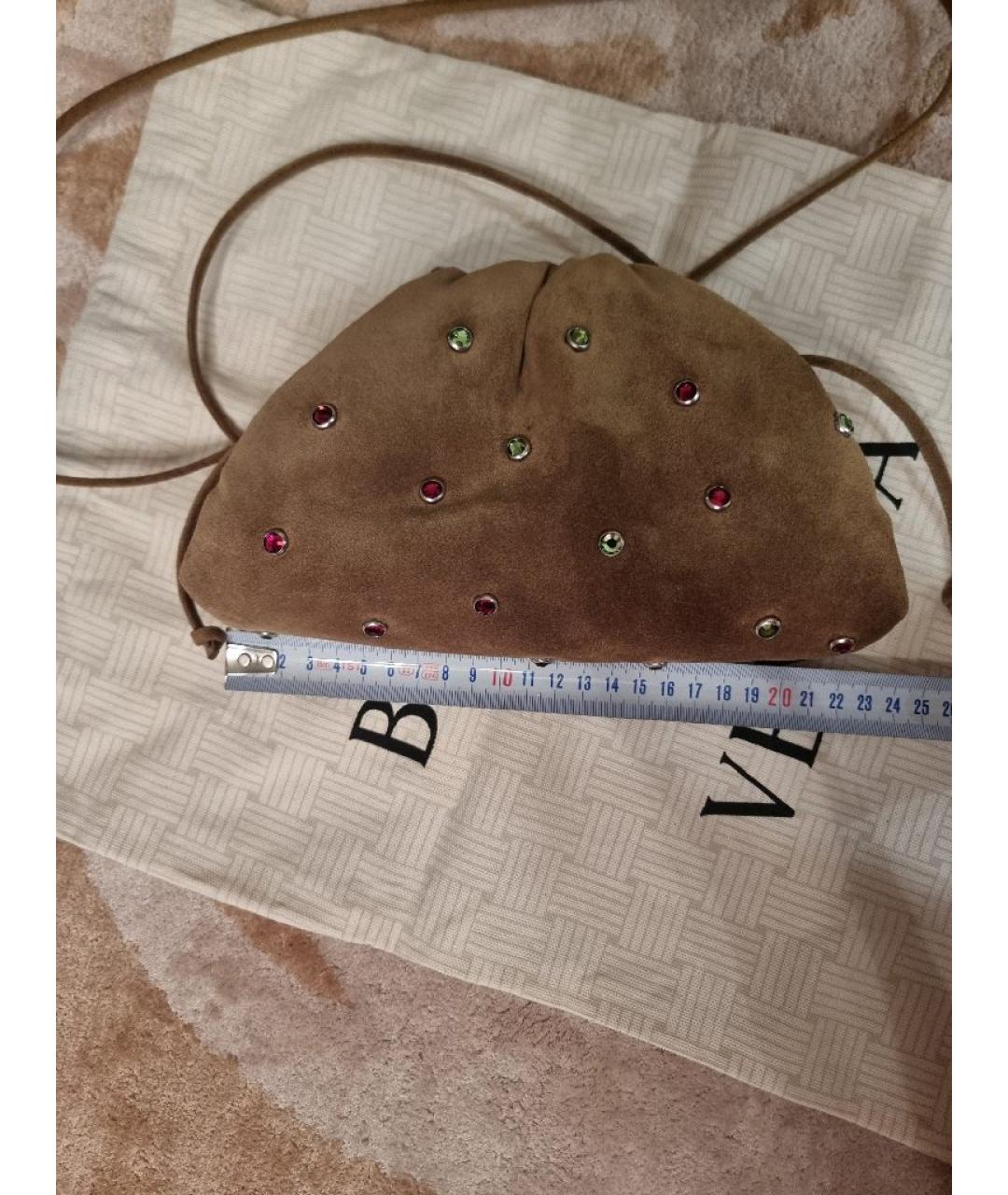 BOTTEGA VENETA Коричневая замшевая сумка через плечо, фото 8