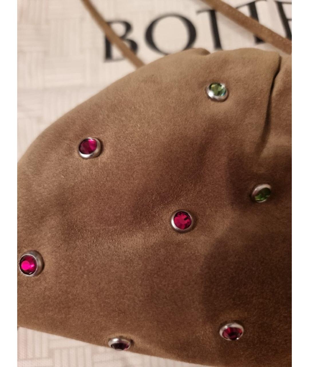 BOTTEGA VENETA Коричневая замшевая сумка через плечо, фото 7