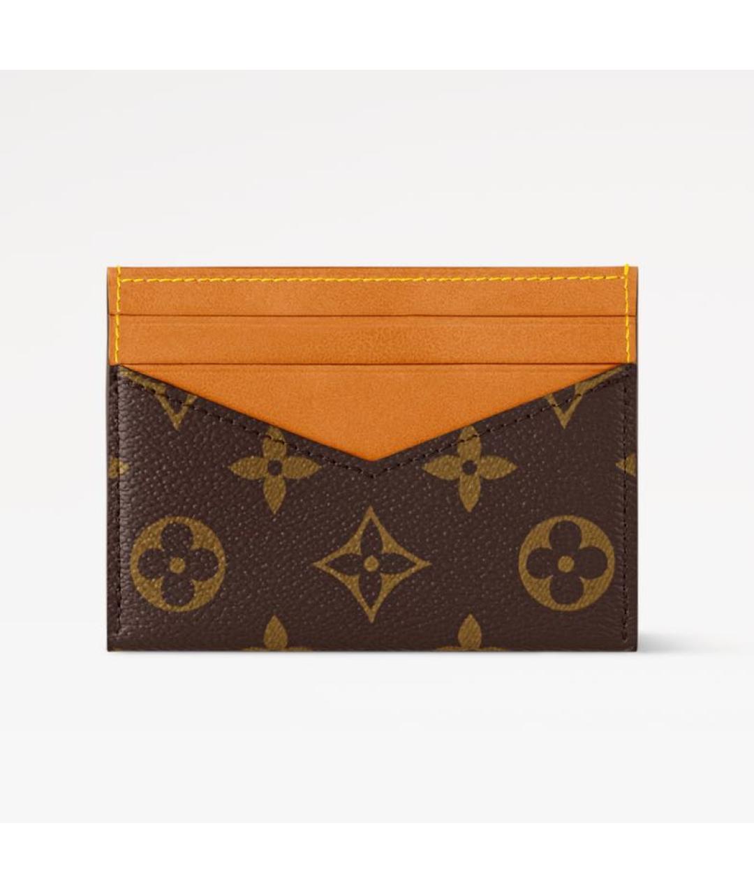 LOUIS VUITTON Оранжевый кожаный кардхолдер, фото 4