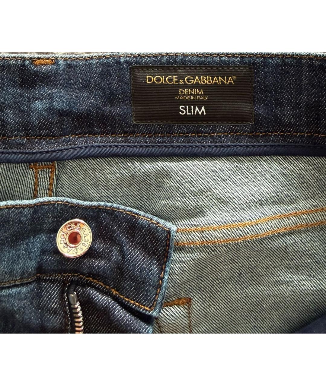DOLCE&GABBANA Темно-синие хлопко-эластановые джинсы скинни, фото 4