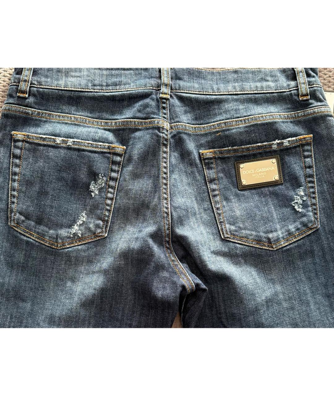 DOLCE&GABBANA Темно-синие хлопко-эластановые джинсы скинни, фото 3