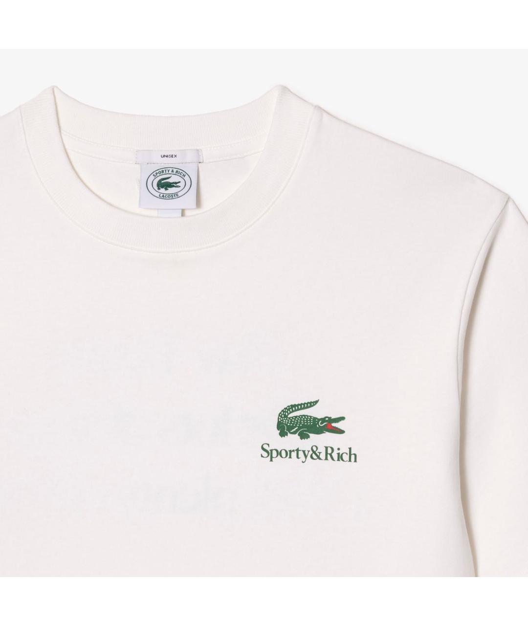 SPORTY AND RICH Белая хлопковая футболка, фото 4