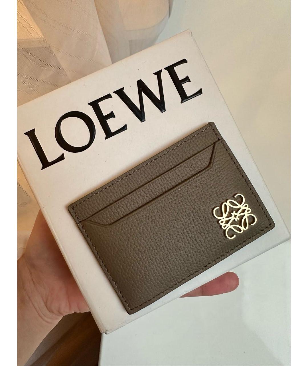 LOEWE Бежевый кожаный кардхолдер, фото 4