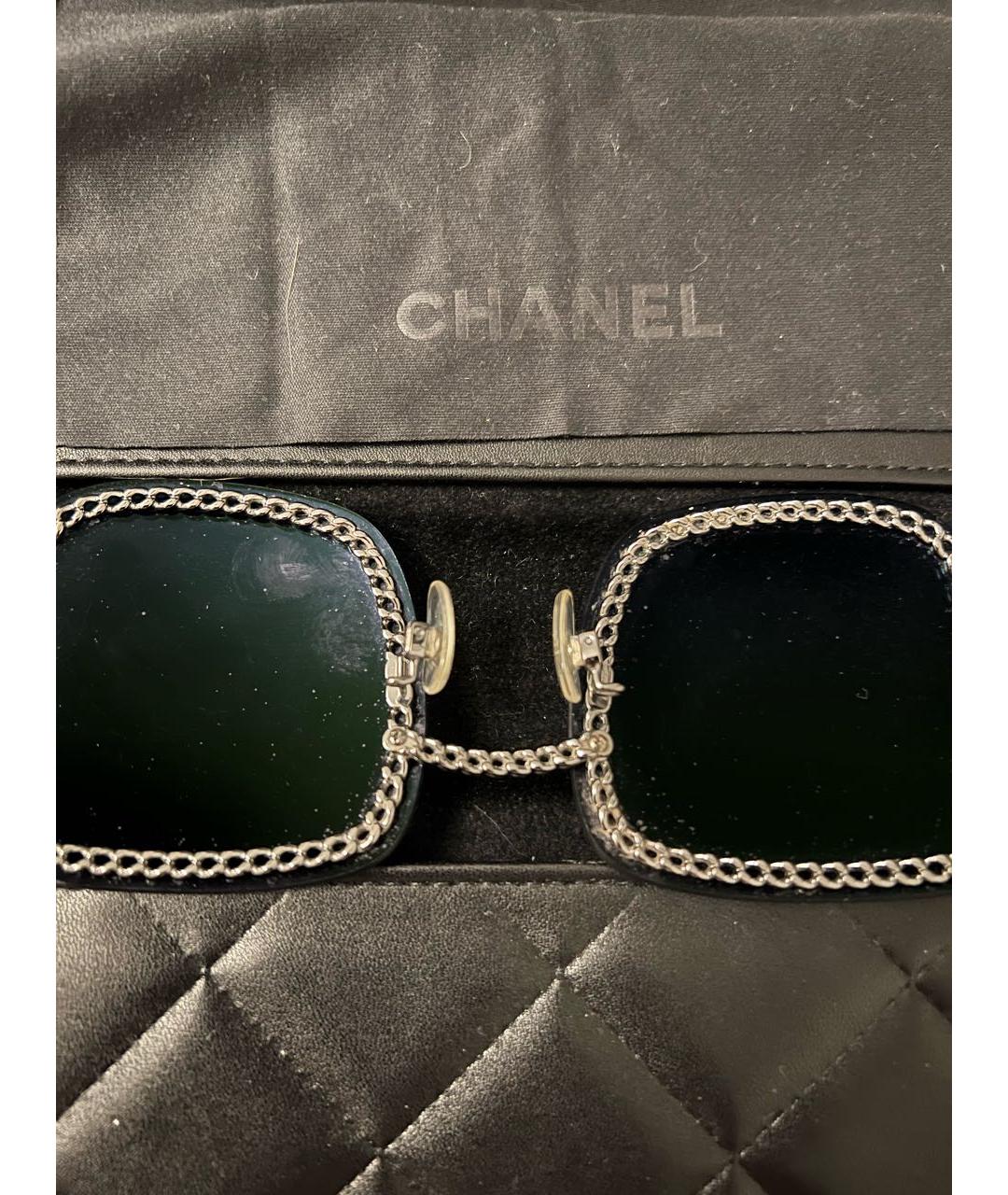 CHANEL Антрацитовые металлические солнцезащитные очки, фото 8