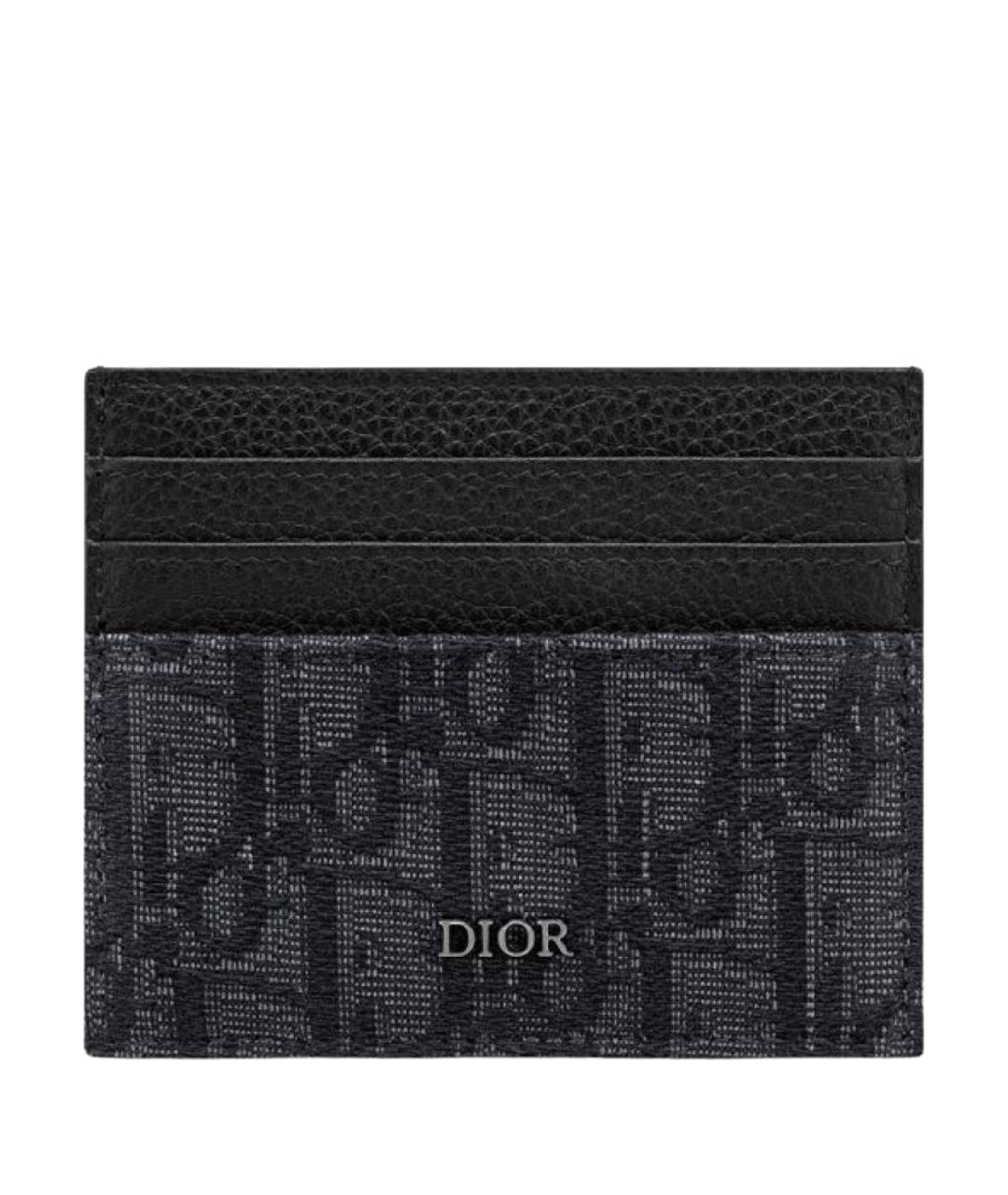 CHRISTIAN DIOR Черный кожаный кардхолдер, фото 1