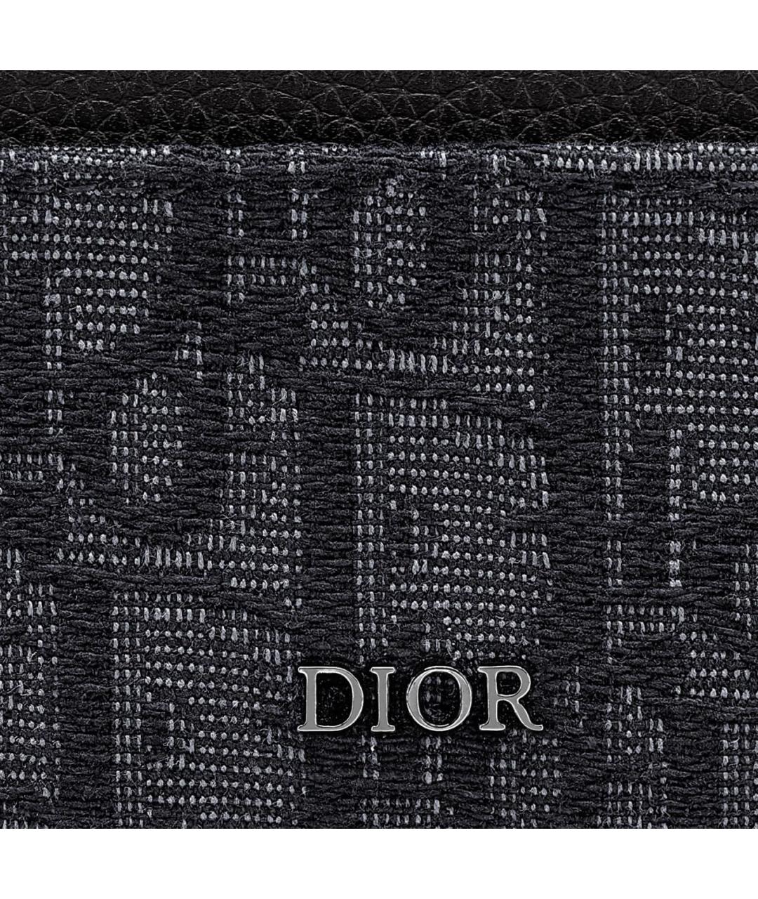 CHRISTIAN DIOR Черный кожаный кардхолдер, фото 3