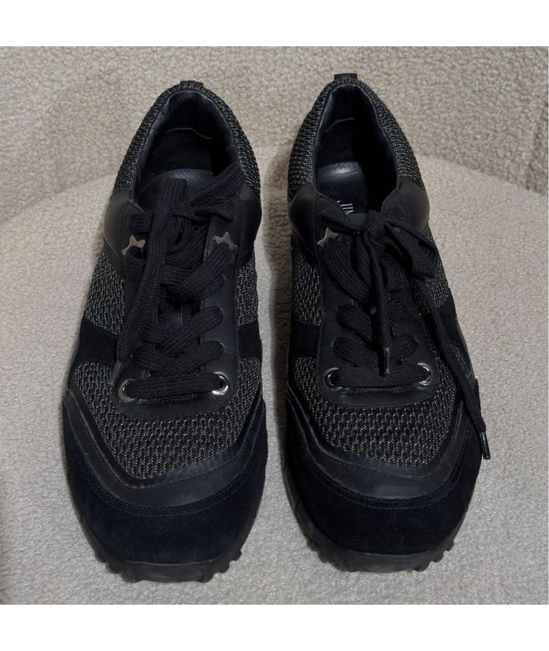 JIMMY CHOO Черные кожаные низкие кроссовки / кеды, фото 2