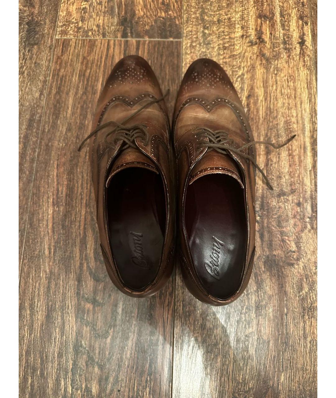 BRIONI Коричневые кожаные туфли, фото 3