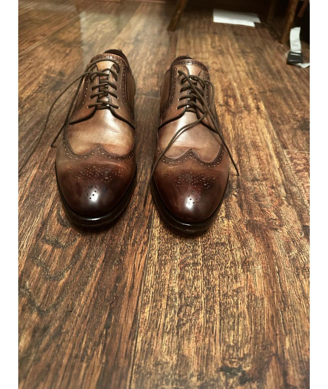 BRIONI Коричневые кожаные туфли, фото 2