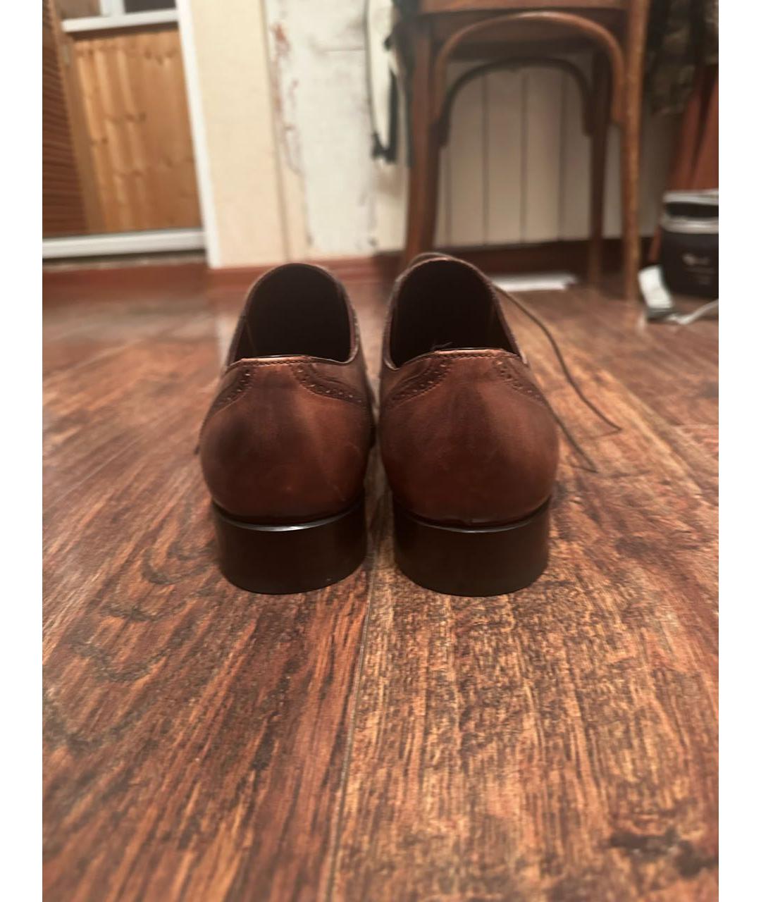 BRIONI Коричневые кожаные туфли, фото 4