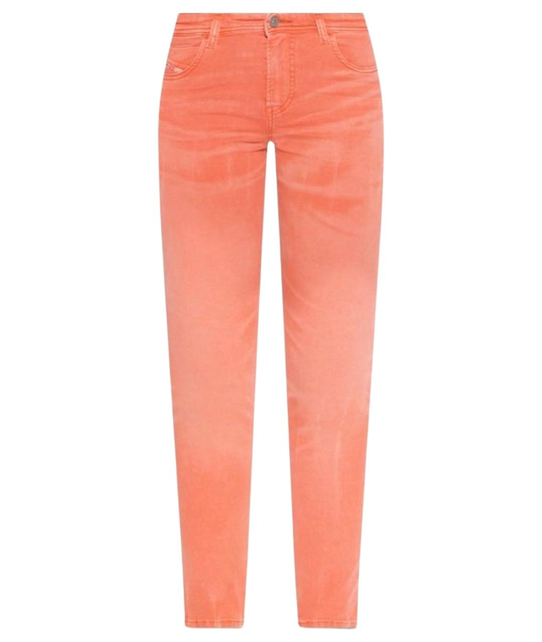 DIESEL Коралловые хлопко-эластановые джинсы слим, фото 1