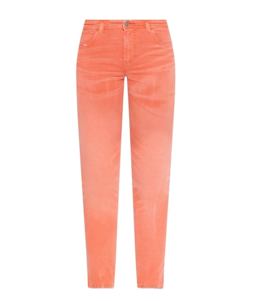 DIESEL Коралловые хлопко-эластановые джинсы слим, фото 9