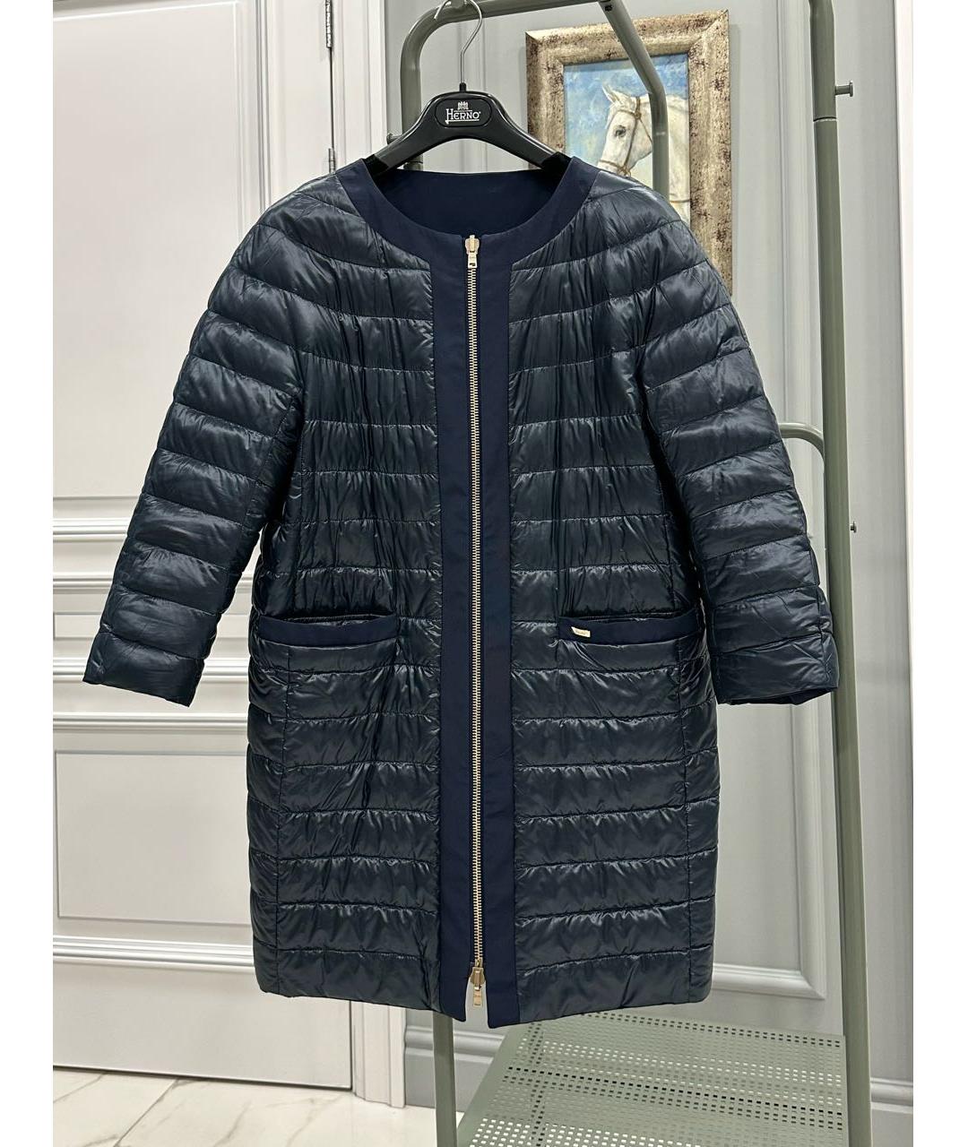 HERNO Темно-синяя полиамидовая куртка, фото 9