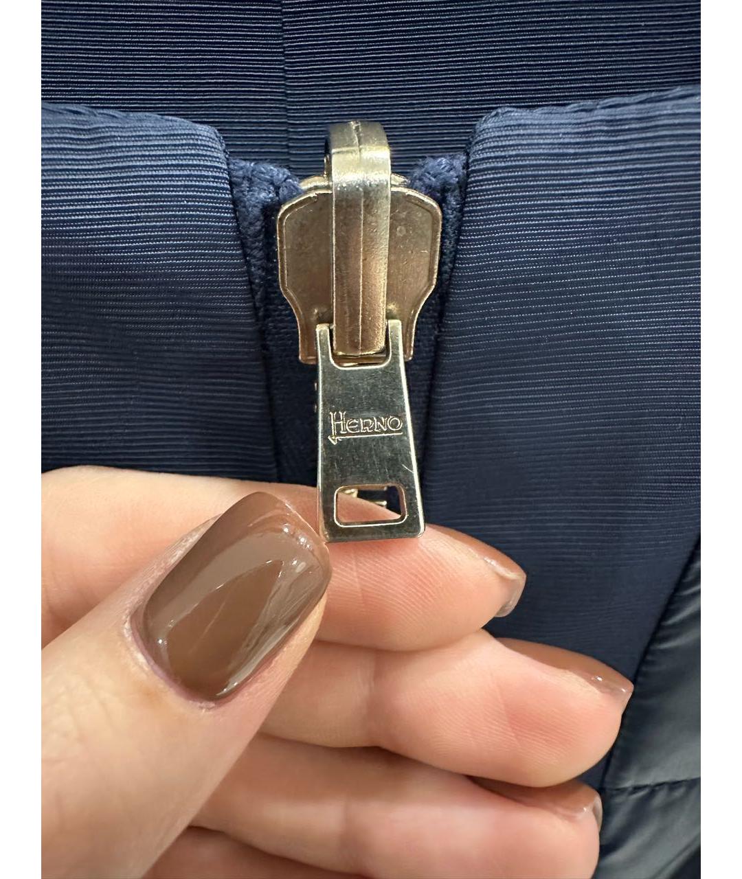 HERNO Темно-синяя полиамидовая куртка, фото 5