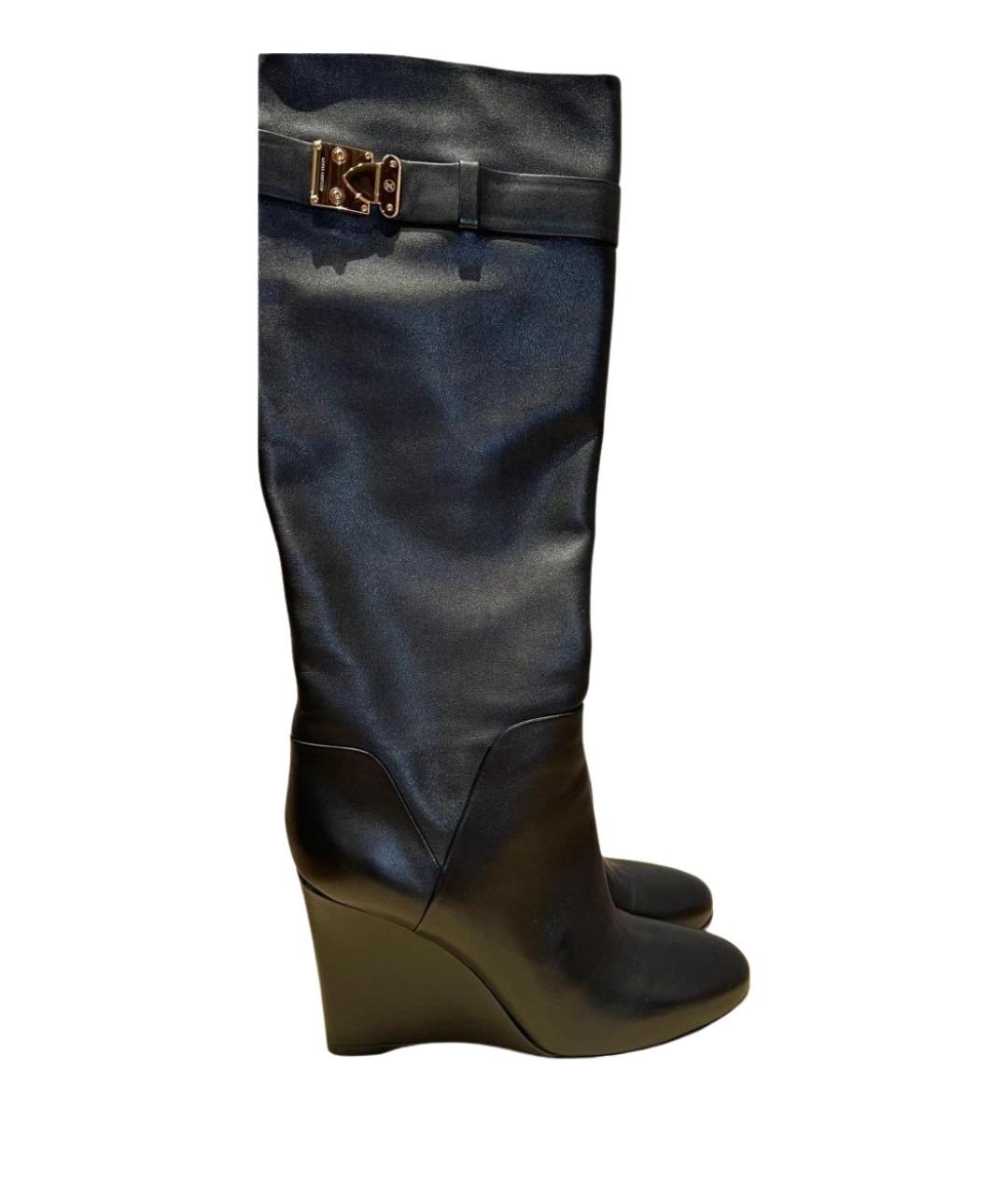 LOUIS VUITTON Черные кожаные сапоги, фото 1