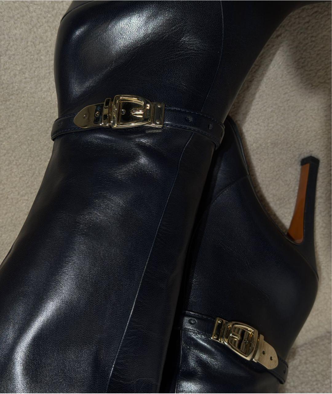 GUCCI Темно-синие кожаные сапоги, фото 6