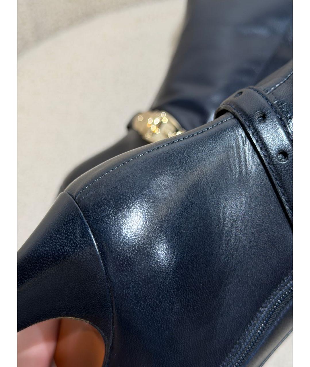 GUCCI Темно-синие кожаные сапоги, фото 8