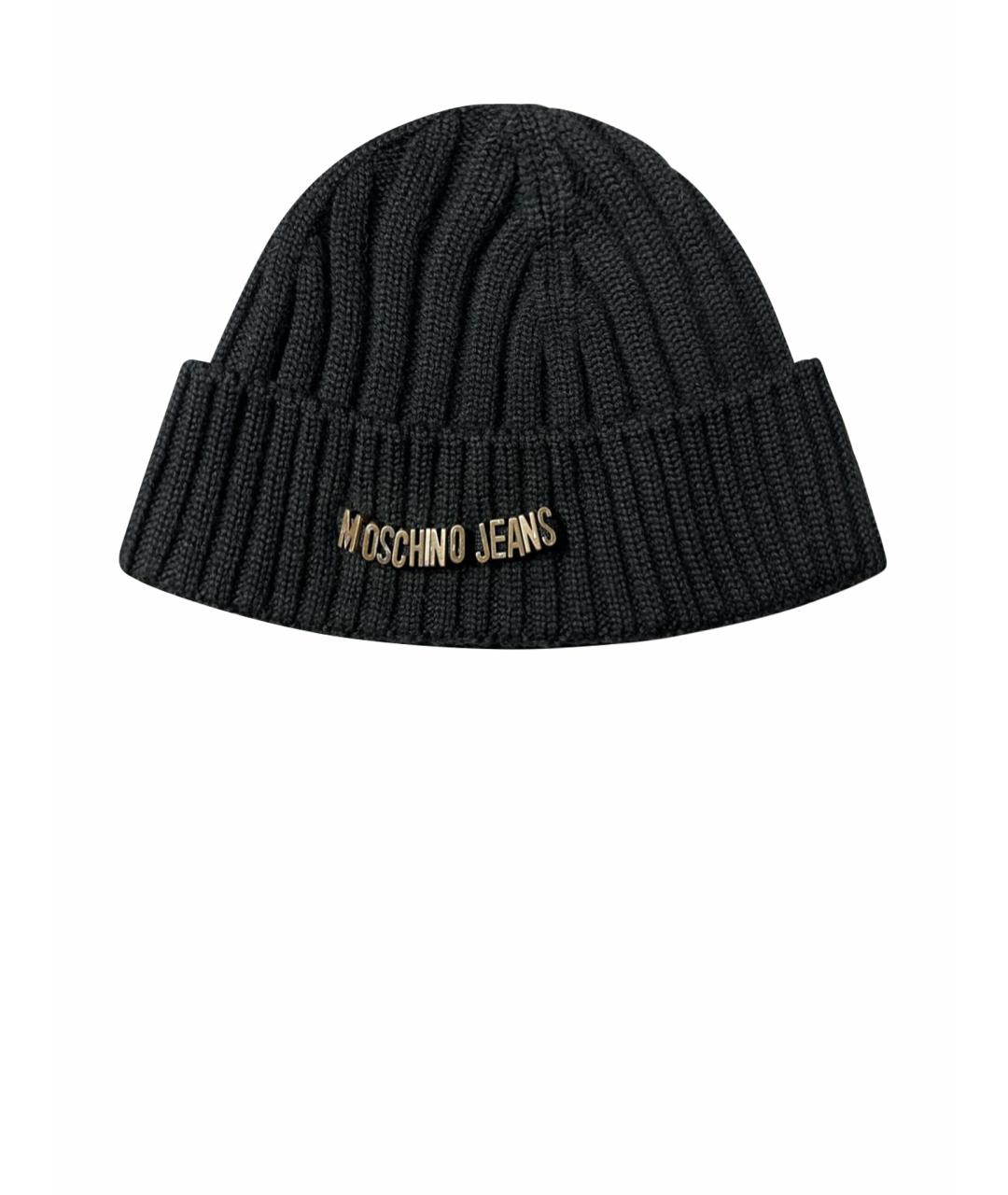 MOSCHINO Черная шерстяная шапка, фото 1