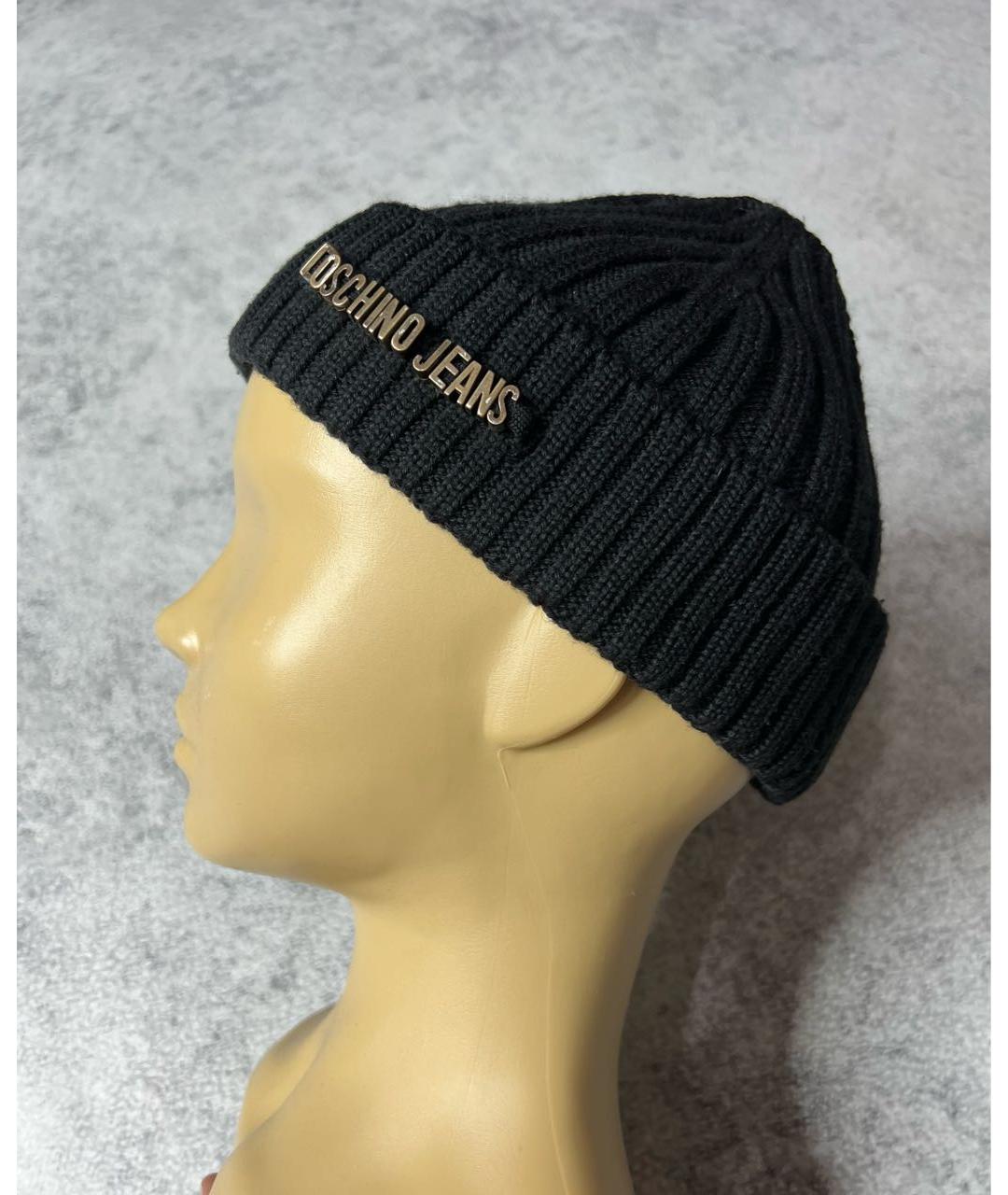 MOSCHINO Черная шерстяная шапка, фото 2