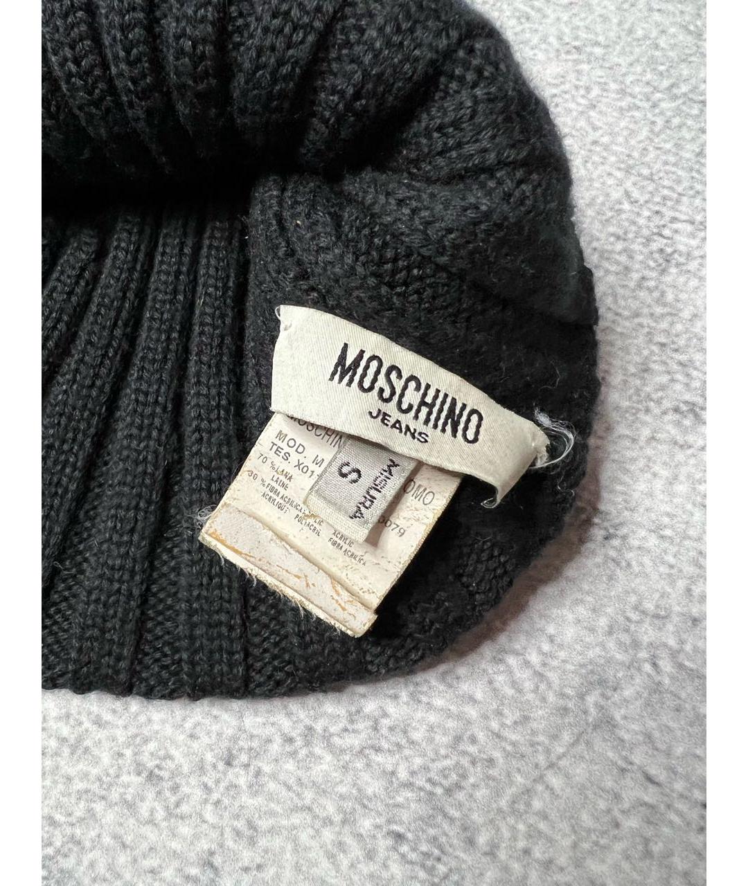 MOSCHINO Черная шерстяная шапка, фото 4