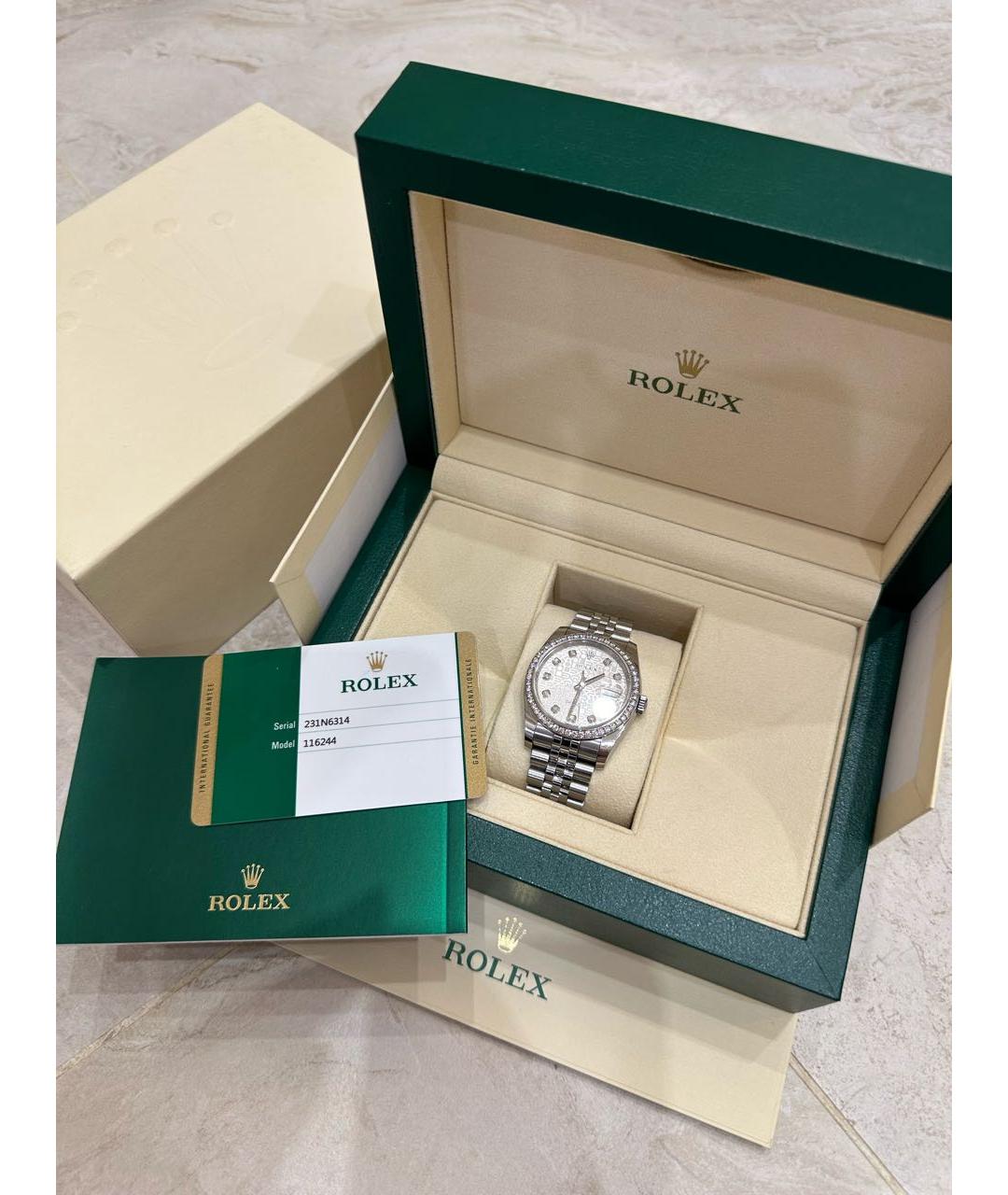 ROLEX Серебряные часы из белого золота, фото 4