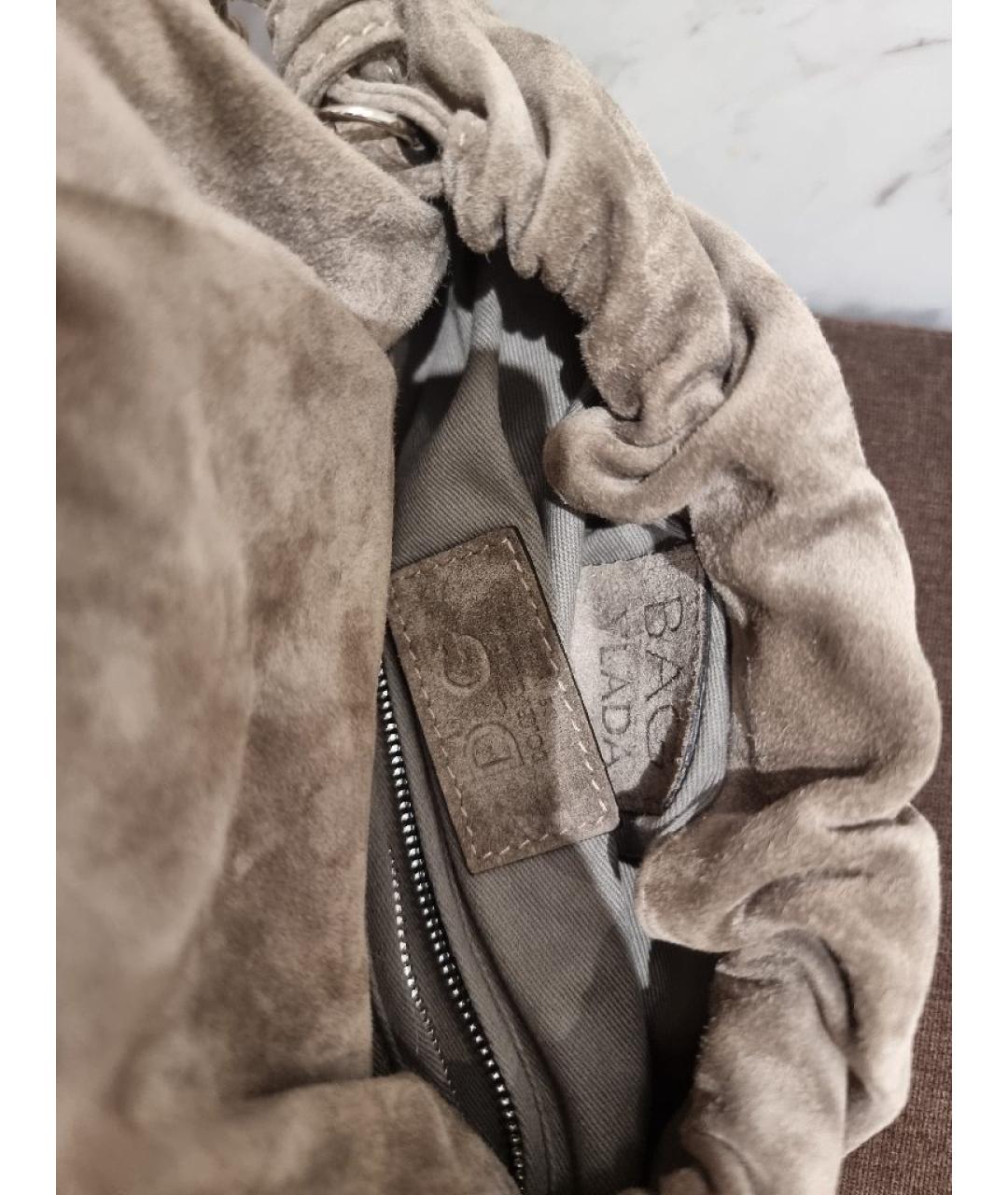 DOLCE&GABBANA Антрацитовая замшевая сумка через плечо, фото 4