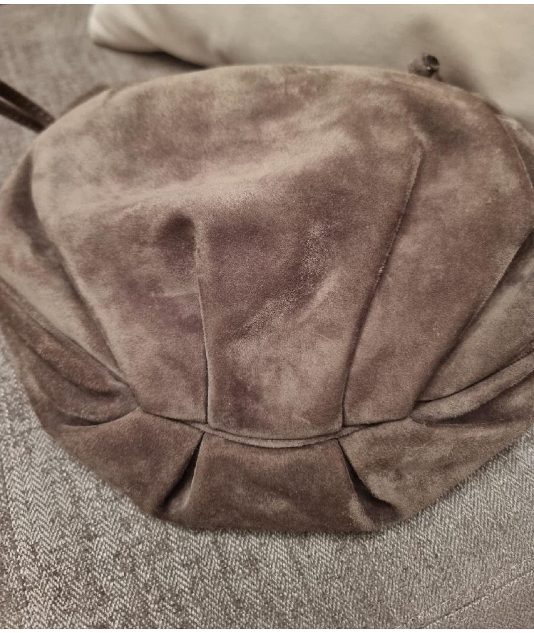 DOLCE&GABBANA Антрацитовая замшевая сумка через плечо, фото 9